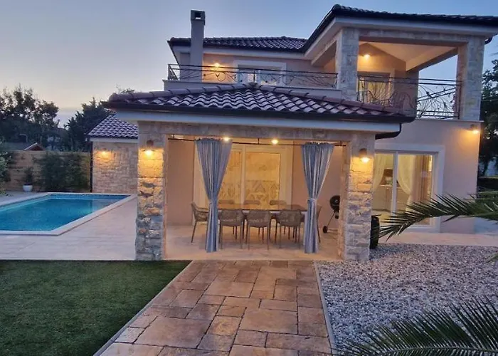 Beautiful New With Pool, Near - By Traveler Tourist Agency Krk - Id 2400 Villa Pinezići